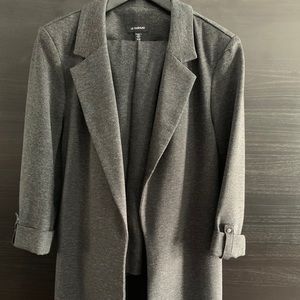 Le Chateau charcoal knit suit